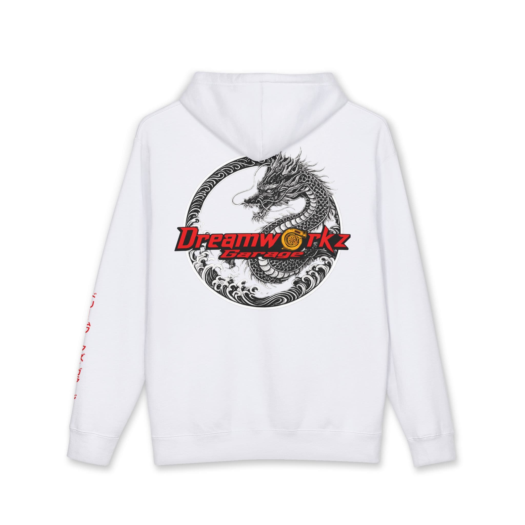 Dreamworkz Garage Dragon Heavyweight Hoodie in White